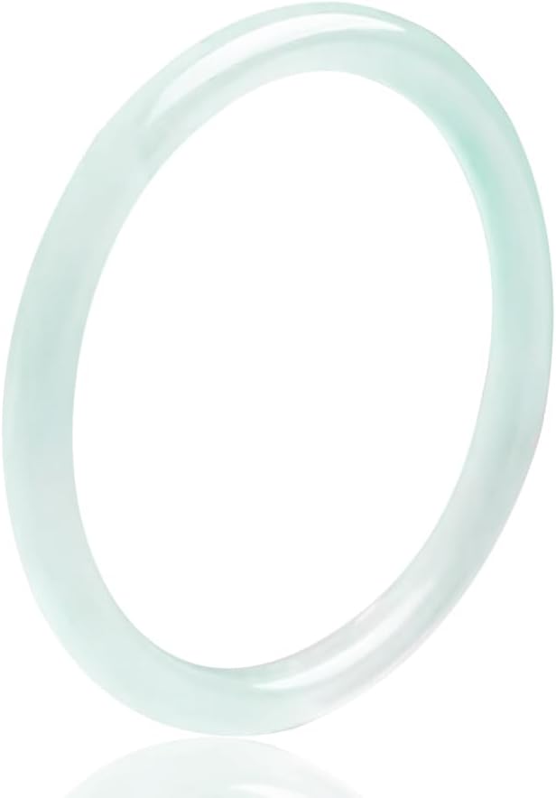 URED Floating Green Jade Bangle Bracelet For Women Narrow Feng Shui Bracelet Good Luck jade Bangle Genuine Healing For Woman Yoga meditation mother gift Birthday good luck