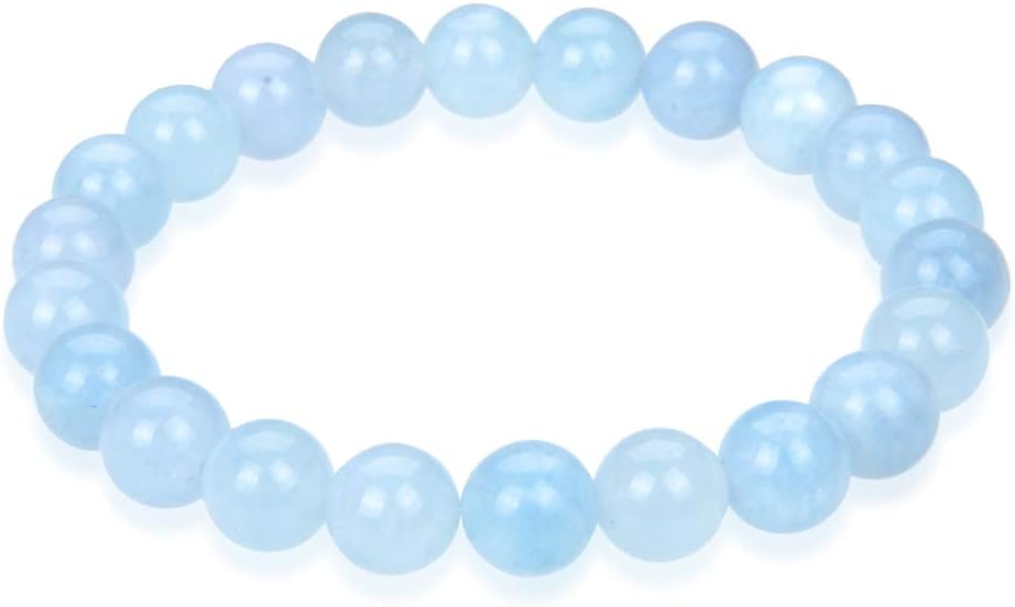 Adabele 1pc Natural Stretch Gemstone Bracelet 8mm (0.31") Bead 7 Inch to 8.5 inch Healing Crystal Energy Quartz Chakra Jewelry Women Men Birthday Gift