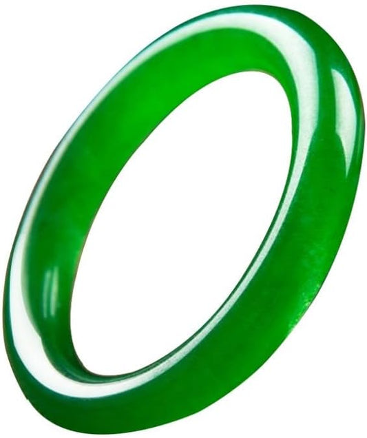 URED Floating Green Jade Bangle Bracelet For Women Narrow Feng Shui Bracelet Good Luck jade Bangle Genuine Healing For Woman Yoga meditation mother gift Birthday good luck