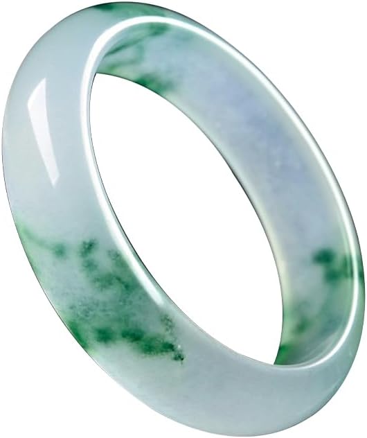 URED Floating Green Jade Bangle Bracelet For Women Narrow Feng Shui Bracelet Good Luck jade Bangle Genuine Healing For Woman Yoga meditation mother gift Birthday good luck