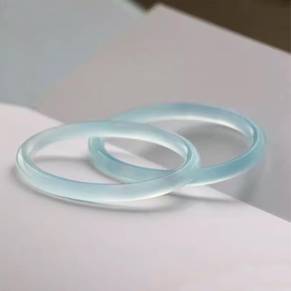 URED Floating Green Jade Bangle Bracelet For Women Narrow Feng Shui Bracelet Good Luck jade Bangle Genuine Healing For Woman Yoga meditation mother gift Birthday good luck