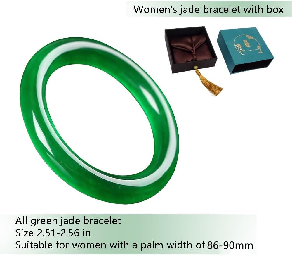 URED Floating Green Jade Bangle Bracelet For Women Narrow Feng Shui Bracelet Good Luck jade Bangle Genuine Healing For Woman Yoga meditation mother gift Birthday good luck