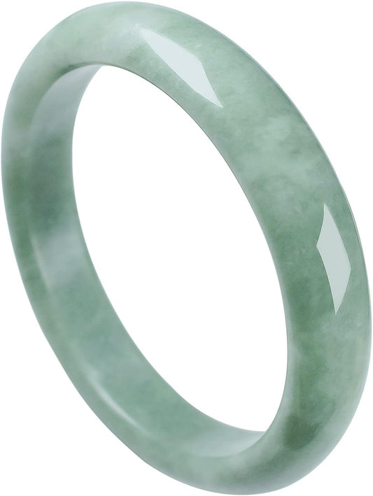 Natural Green Jade Bangle Bracelet for Women Genuine with Certificate丨100% Grade A Jade Handmade Bracelets - Healing Protection Good Luck Bracelet Bangles with Jewelry Box (54-64mm)