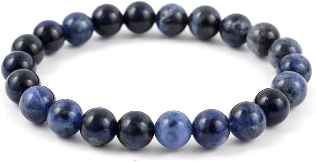 Adabele 1pc Natural Stretch Gemstone Bracelet 8mm (0.31") Bead 7 Inch to 8.5 inch Healing Crystal Energy Quartz Chakra Jewelry Women Men Birthday Gift