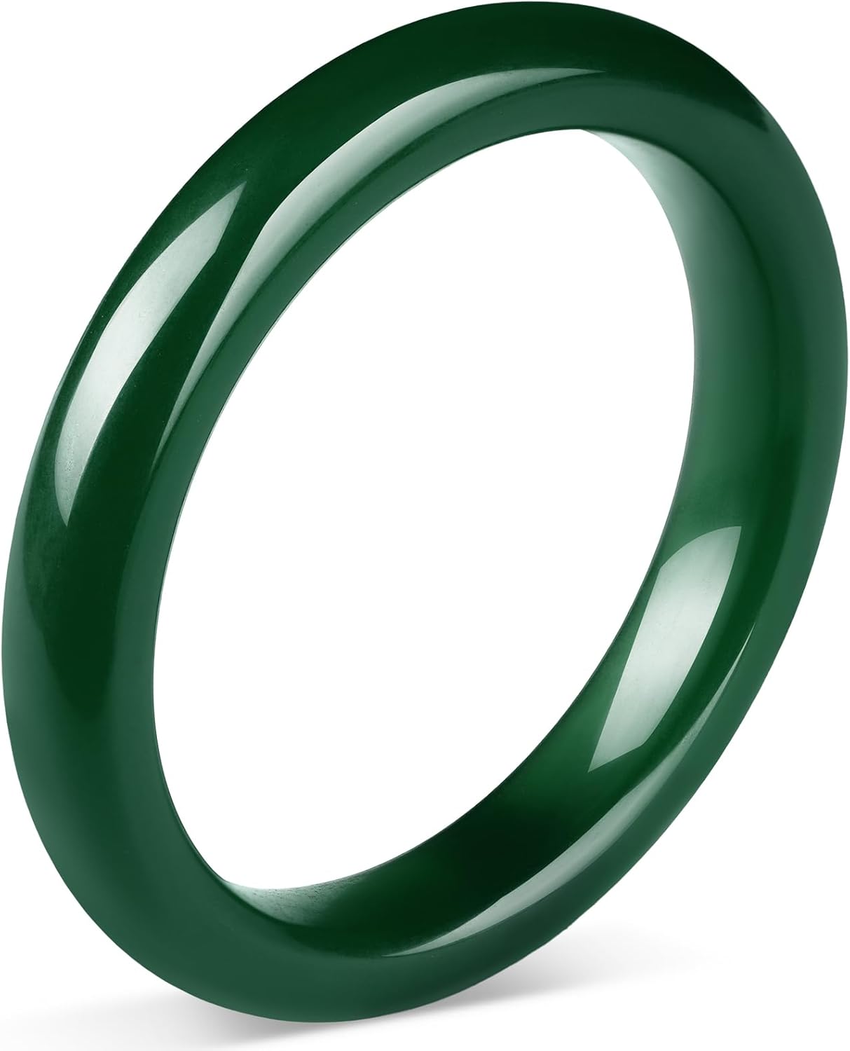 Landical 2.4'' Natural Jade Bracelet for Women Jade Bangle Bracelets with Box Good Luck Bangle Wedding Mother's Day Gift