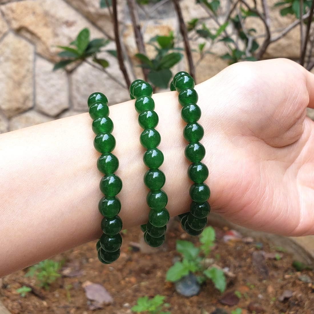 Adabele 1pc Natural Stretch Gemstone Bracelet 8mm (0.31") Bead 7 Inch to 8.5 inch Healing Crystal Energy Quartz Chakra Jewelry Women Men Birthday Gift