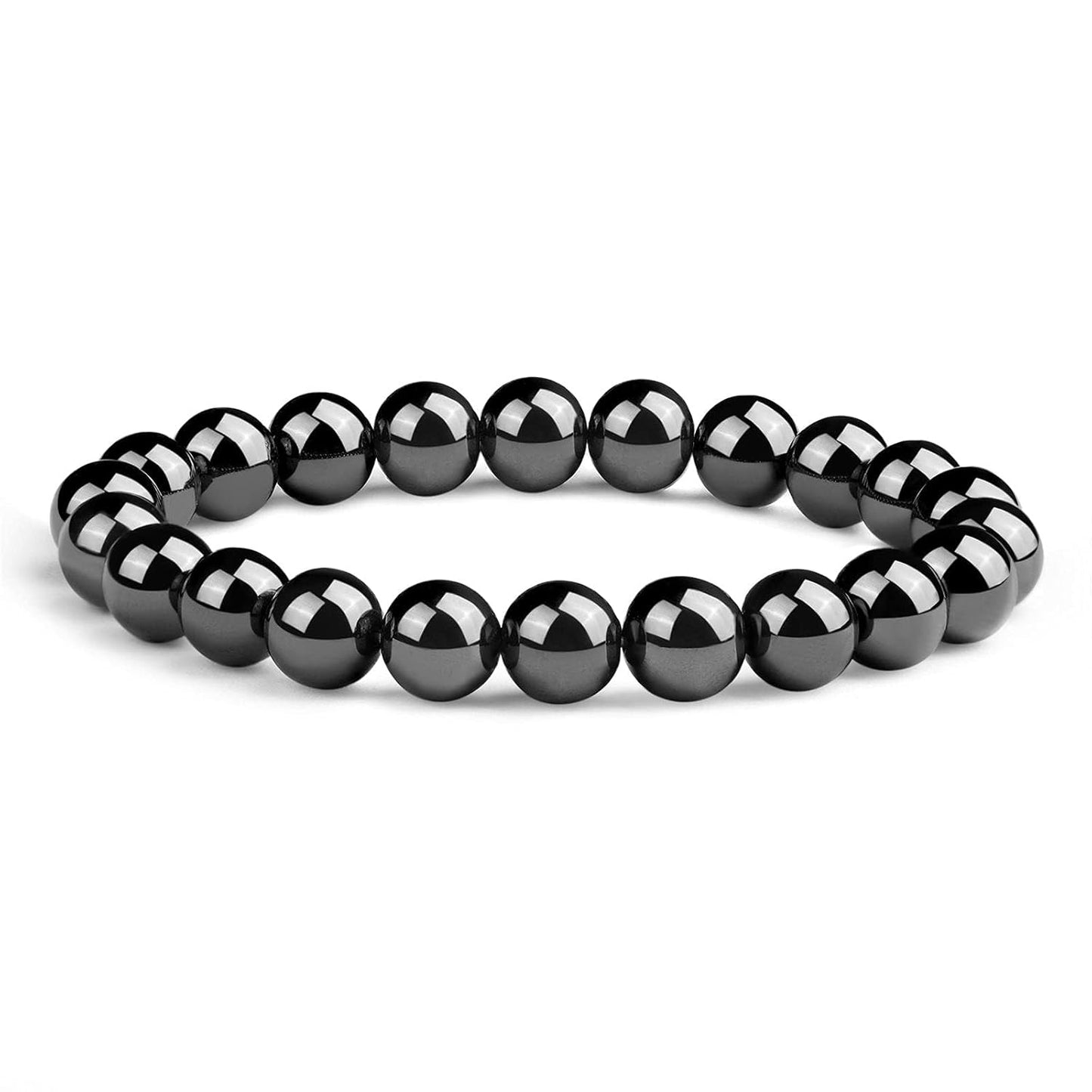 Crystal Vibe Triple Protection Bracelet - 8mm Beaded Bracelet for Women Men - Natural Stones of Tiger Eye, Hematite, Black Obsidian - Healing Crystal Bracelet for Anxiety Relief - Adjustable Size