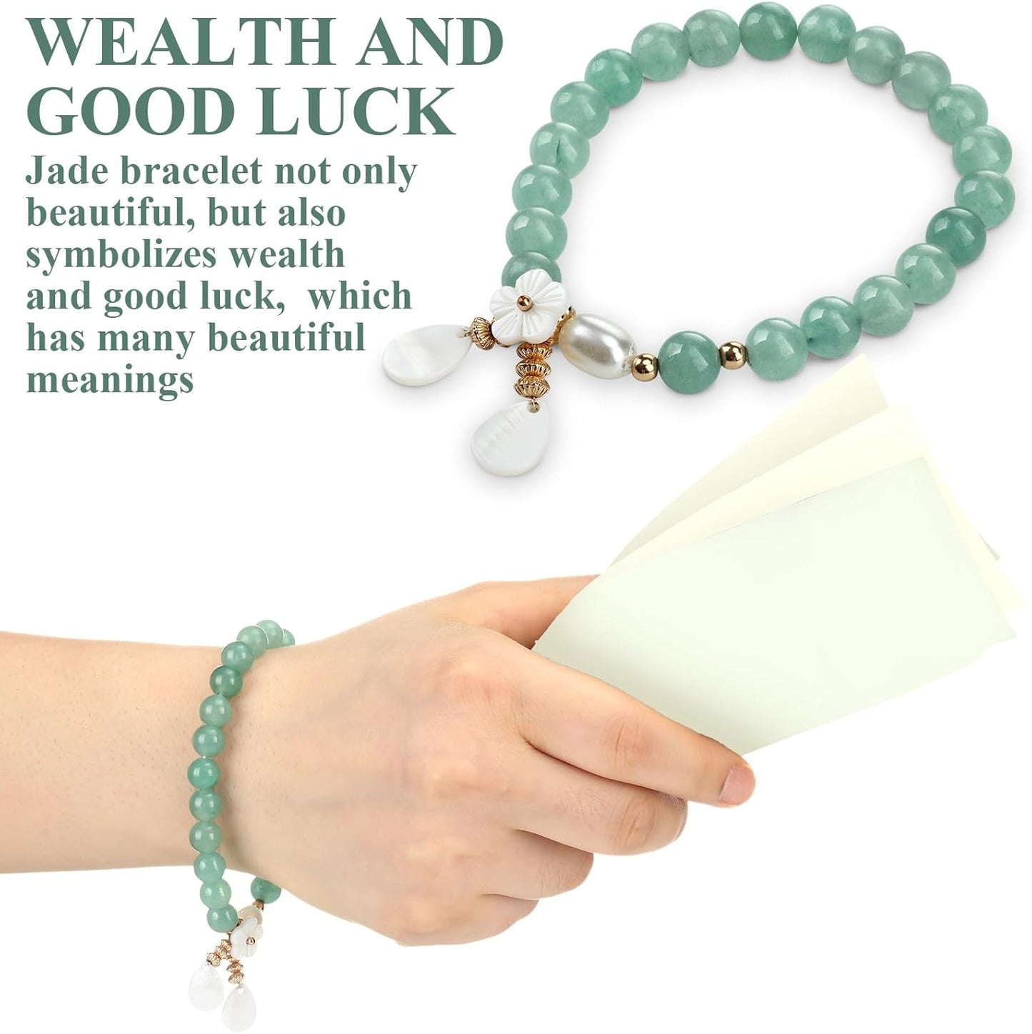 Landical 2.4 Inch Natural Jade Bangle Bracelet for Women Elegant Jade Bangle Bracelet with Jewelry Box Good Luck Jewelry Gift