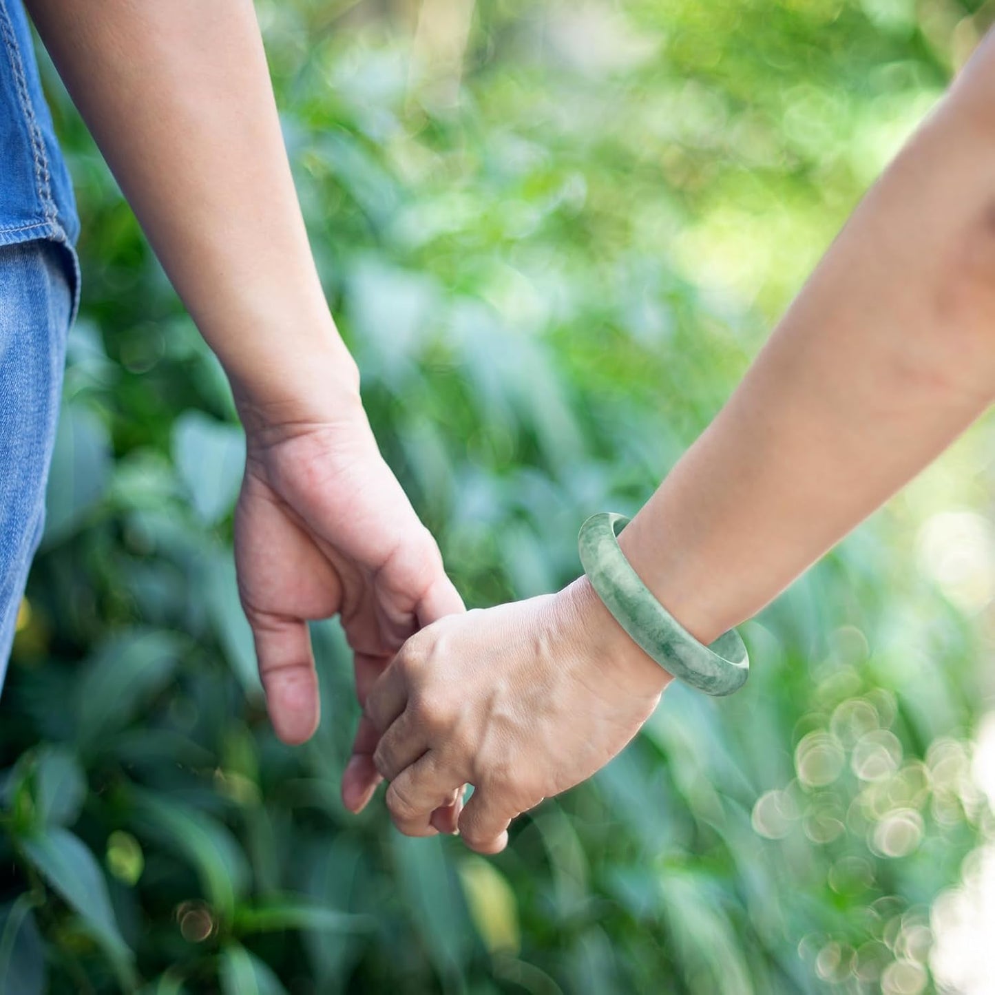 Landical 2.4'' Natural Jade Bracelet for Women Jade Bangle Bracelets with Box Good Luck Bangle Wedding Mother's Day Gift