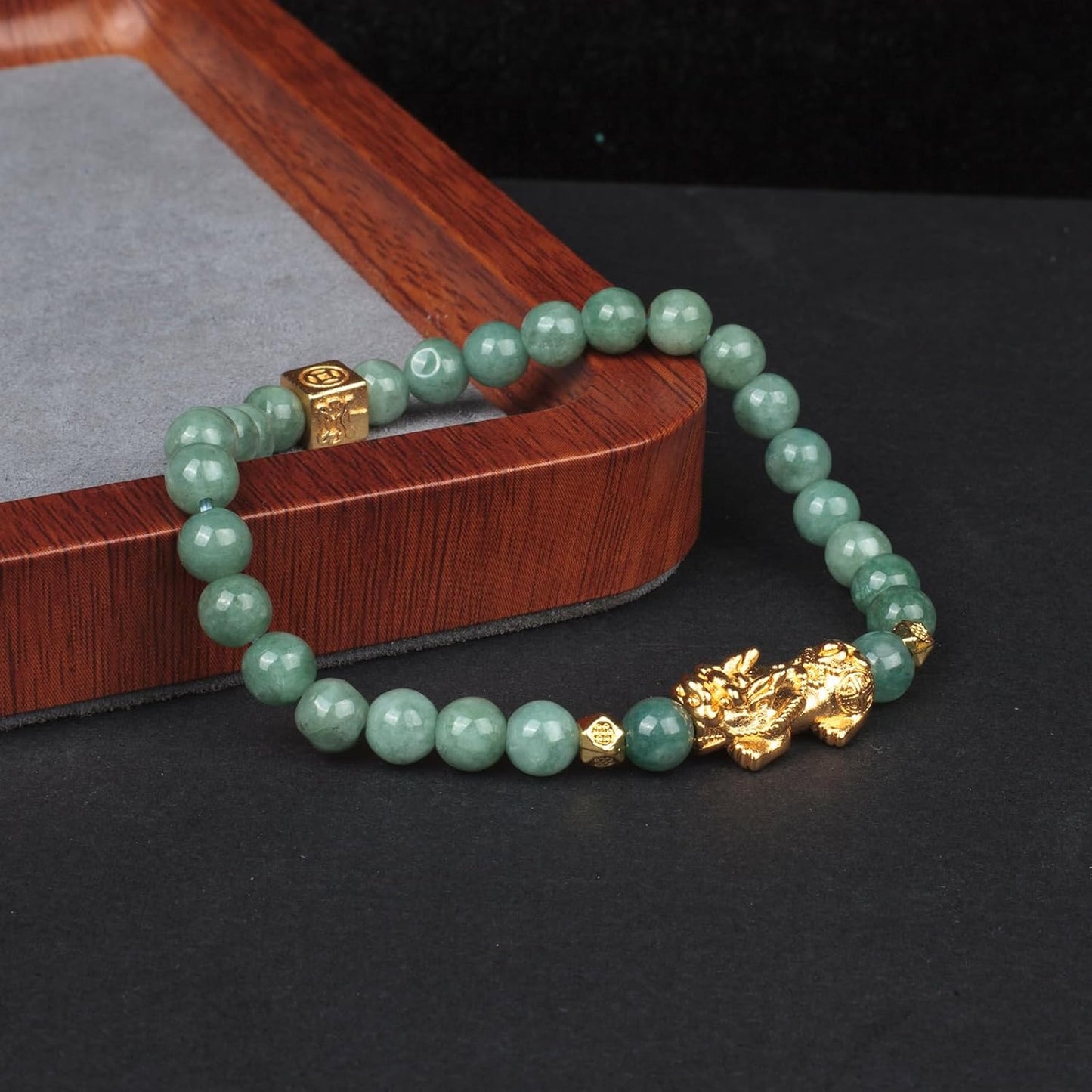Fengshui Wealth Bracelet Green Real Jade Bracelets For Women Pixiu Attract Lucky Wealthy Bracelets