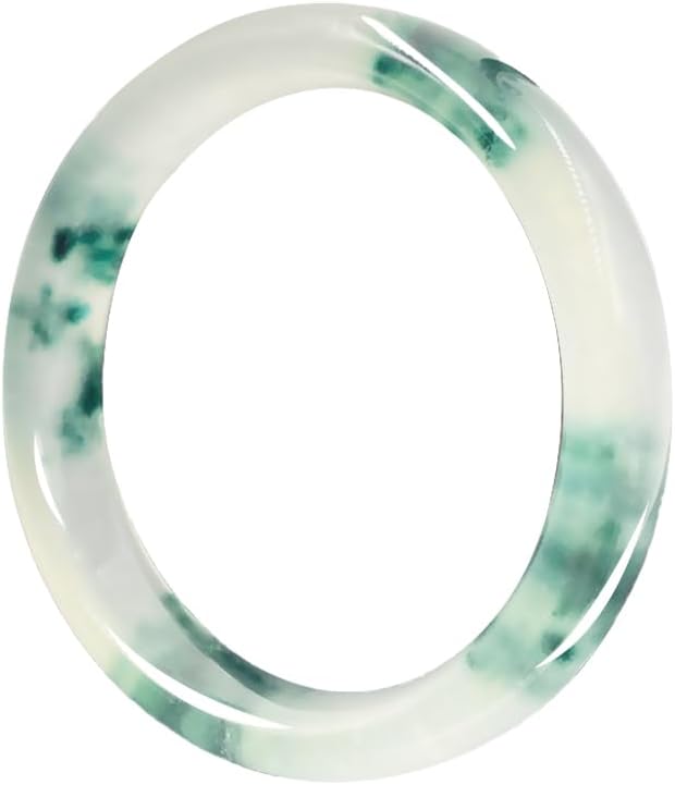 URED Floating Green Jade Bangle Bracelet For Women Narrow Feng Shui Bracelet Good Luck jade Bangle Genuine Healing For Woman Yoga meditation mother gift Birthday good luck