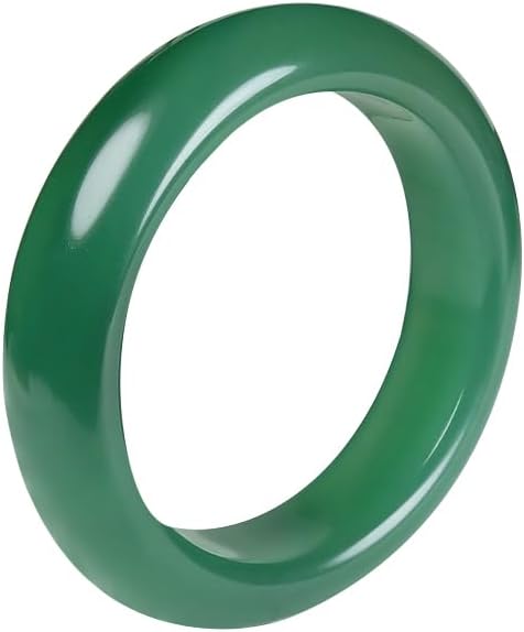 Green Natural Jade Bangle Bracelet for Women Healing Protection Good Luck Natural Gemstone Fengshui Jewelry for Wife Mother's Day Gift for Mom (Green, 56-58mm diameter)