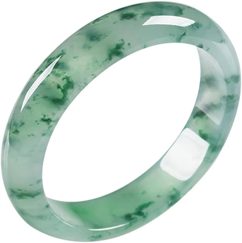 URED Floating Green Jade Bangle Bracelet For Women Narrow Feng Shui Bracelet Good Luck jade Bangle Genuine Healing For Woman Yoga meditation mother gift Birthday good luck