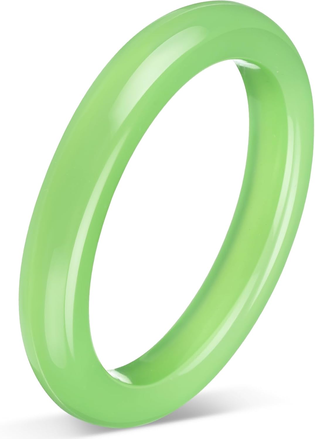 Landical 2.4'' Natural Jade Bracelet for Women Jade Bangle Bracelets with Box Good Luck Bangle Wedding Mother's Day Gift