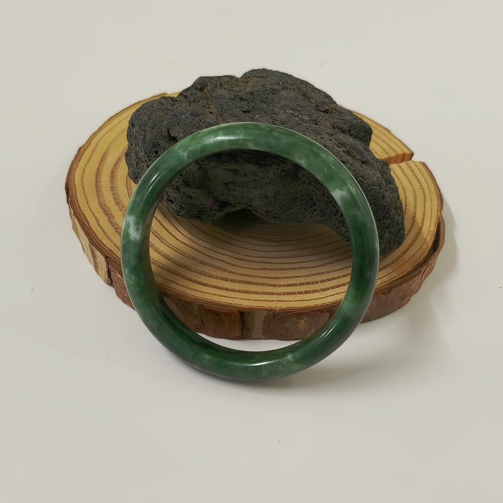 Jade Bracelet For Women, Green Stone Bangle Natural Gradient Chinese Style Bracelets With Box Wealth Fortune Healing Protection Good Luck Jewelry Gift
