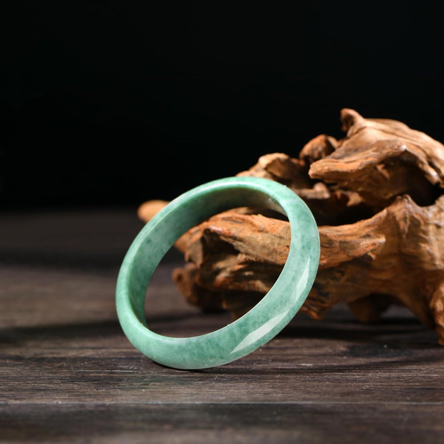 Landical 2.4'' Natural Jade Bracelet for Women Jade Bangle Bracelets with Box Good Luck Bangle Wedding Mother's Day Gift