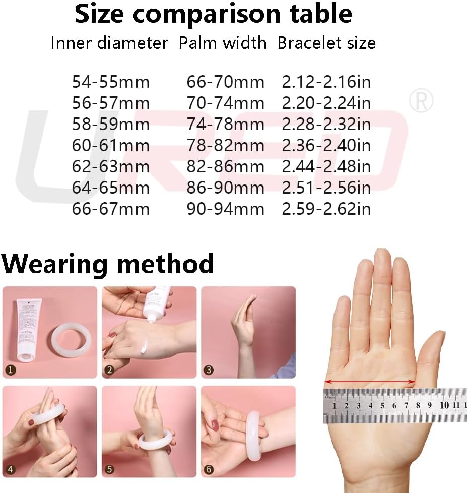 URED Floating Green Jade Bangle Bracelet For Women Narrow Feng Shui Bracelet Good Luck jade Bangle Genuine Healing For Woman Yoga meditation mother gift Birthday good luck