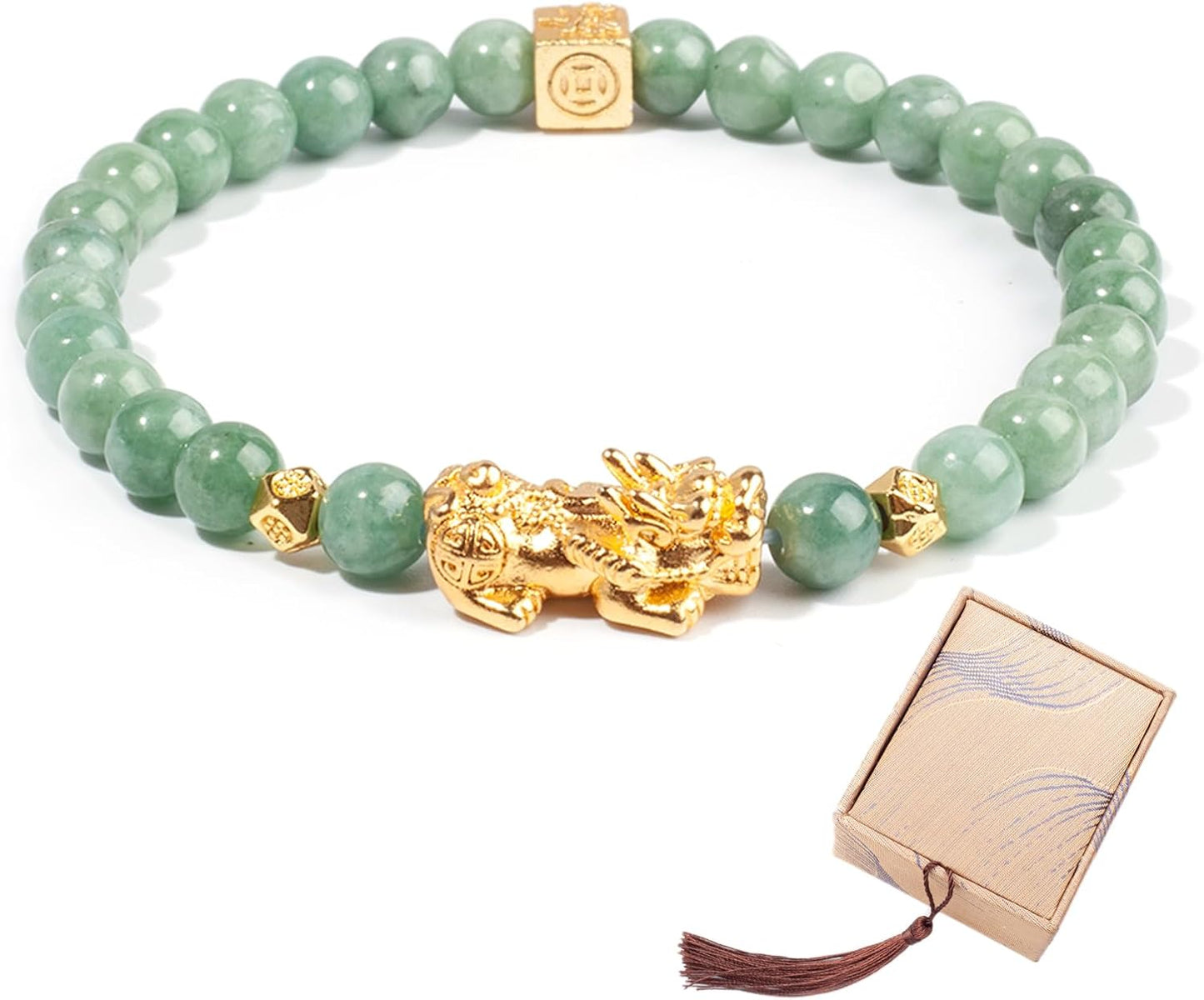 Fengshui Wealth Bracelet Green Real Jade Bracelets For Women Pixiu Attract Lucky Wealthy Bracelets
