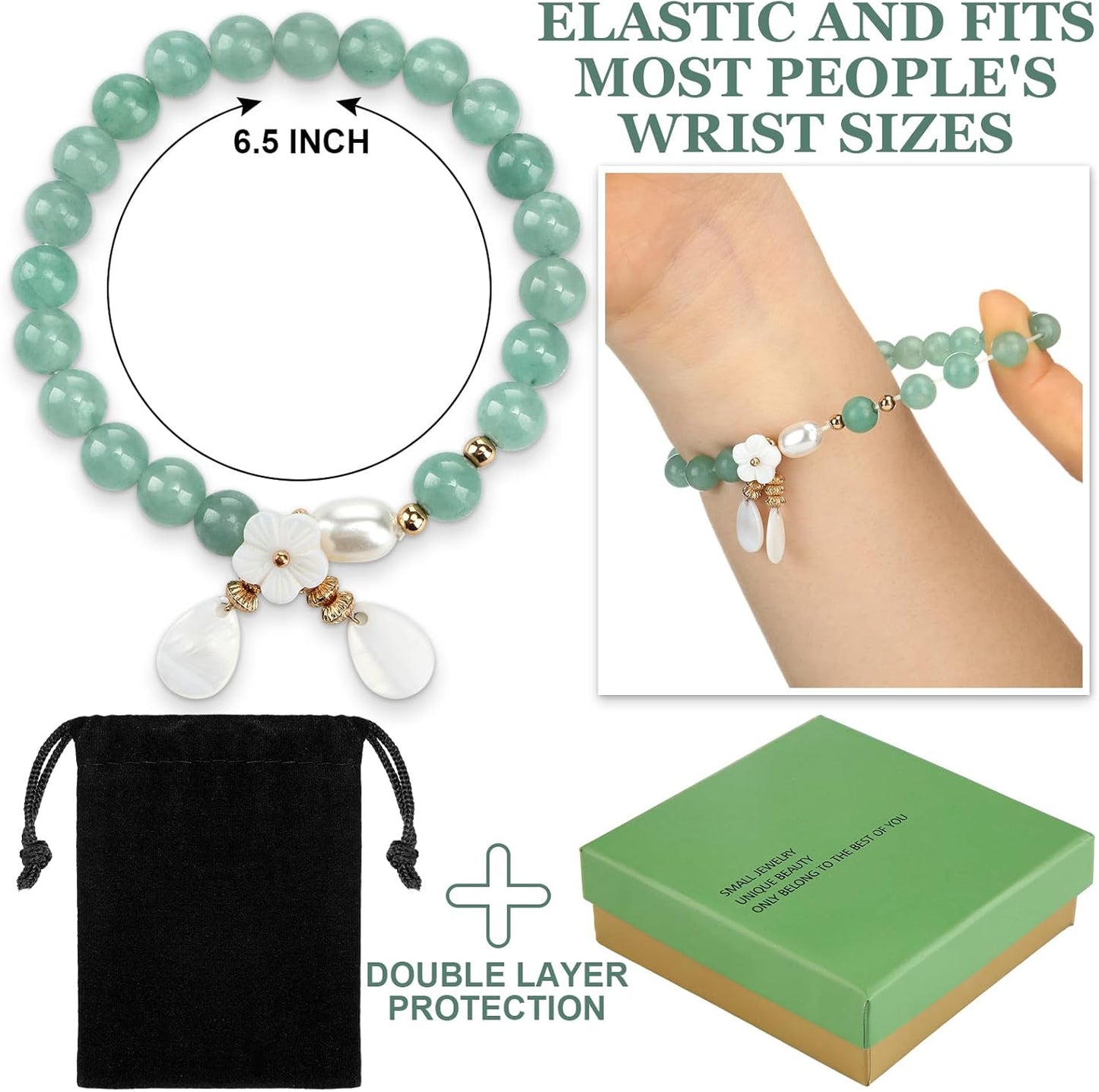 Landical 2.4 Inch Natural Jade Bangle Bracelet for Women Elegant Jade Bangle Bracelet with Jewelry Box Good Luck Jewelry Gift