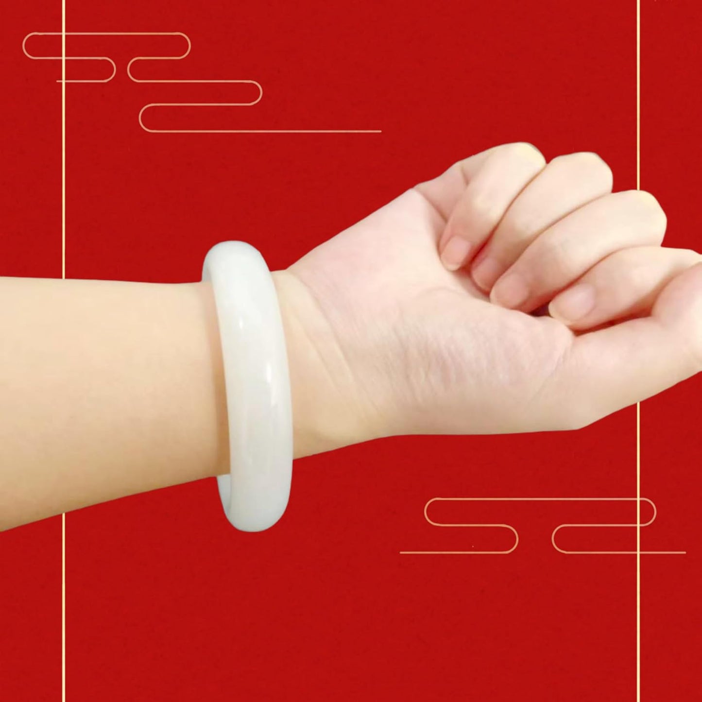 Jade Bracelet For Women, Green Stone Bangle Natural Gradient Chinese Style Bracelets With Box Wealth Fortune Healing Protection Good Luck Jewelry Gift