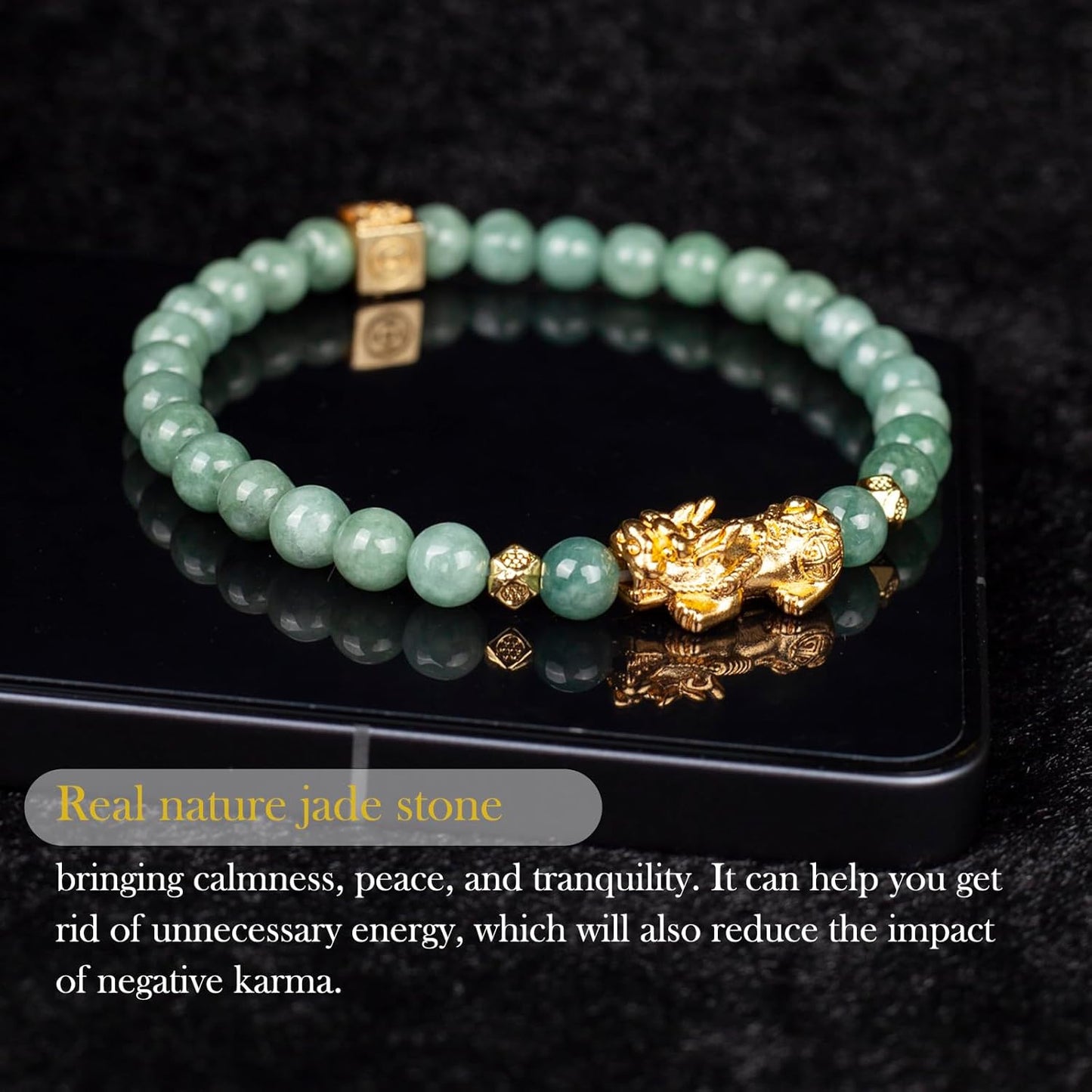 Fengshui Wealth Bracelet Green Real Jade Bracelets For Women Pixiu Attract Lucky Wealthy Bracelets