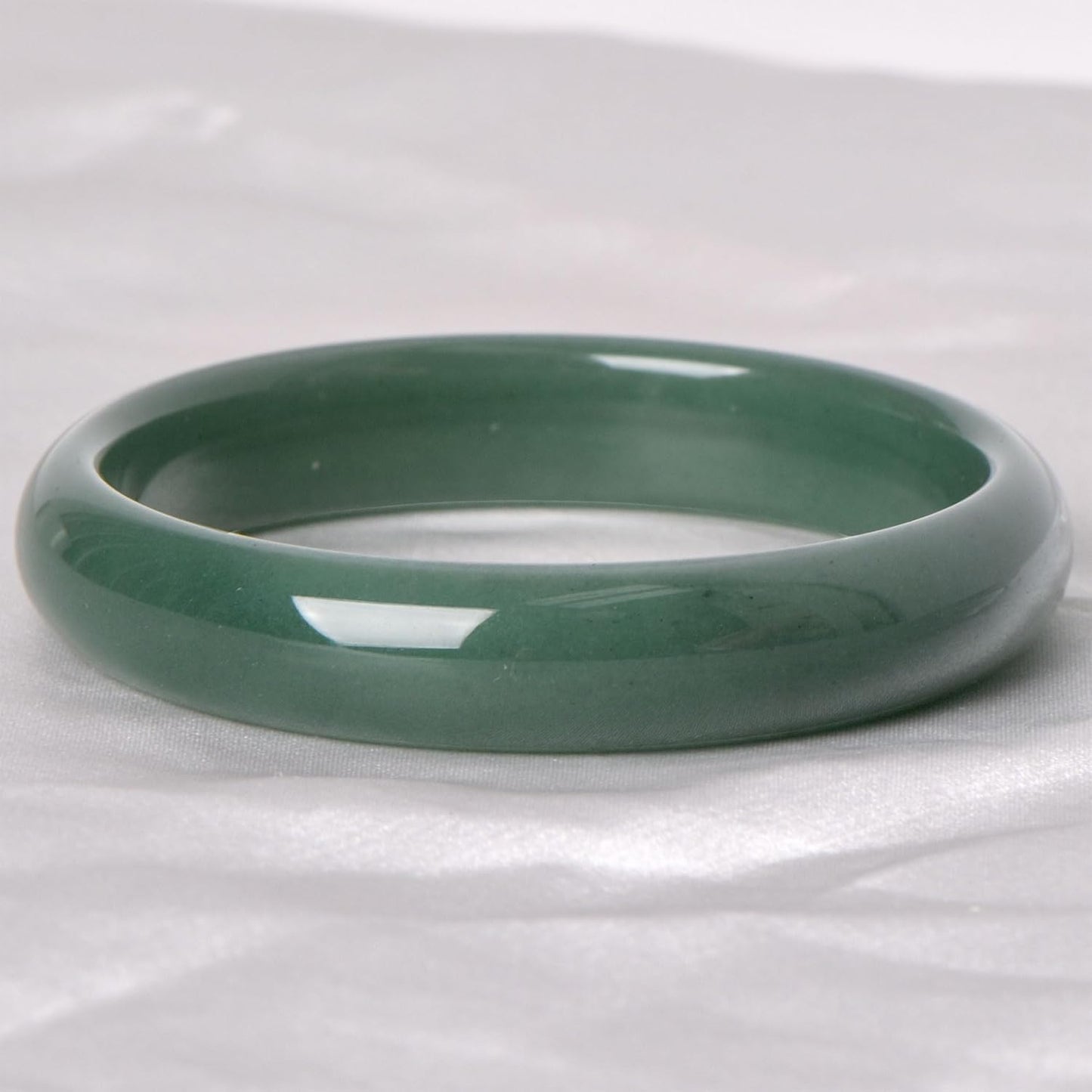 Green Natural Jade Bangle Bracelet for Women Healing Protection Good Luck Natural Gemstone Fengshui Jewelry for Wife Mother's Day Gift for Mom (Green, 56-58mm diameter)