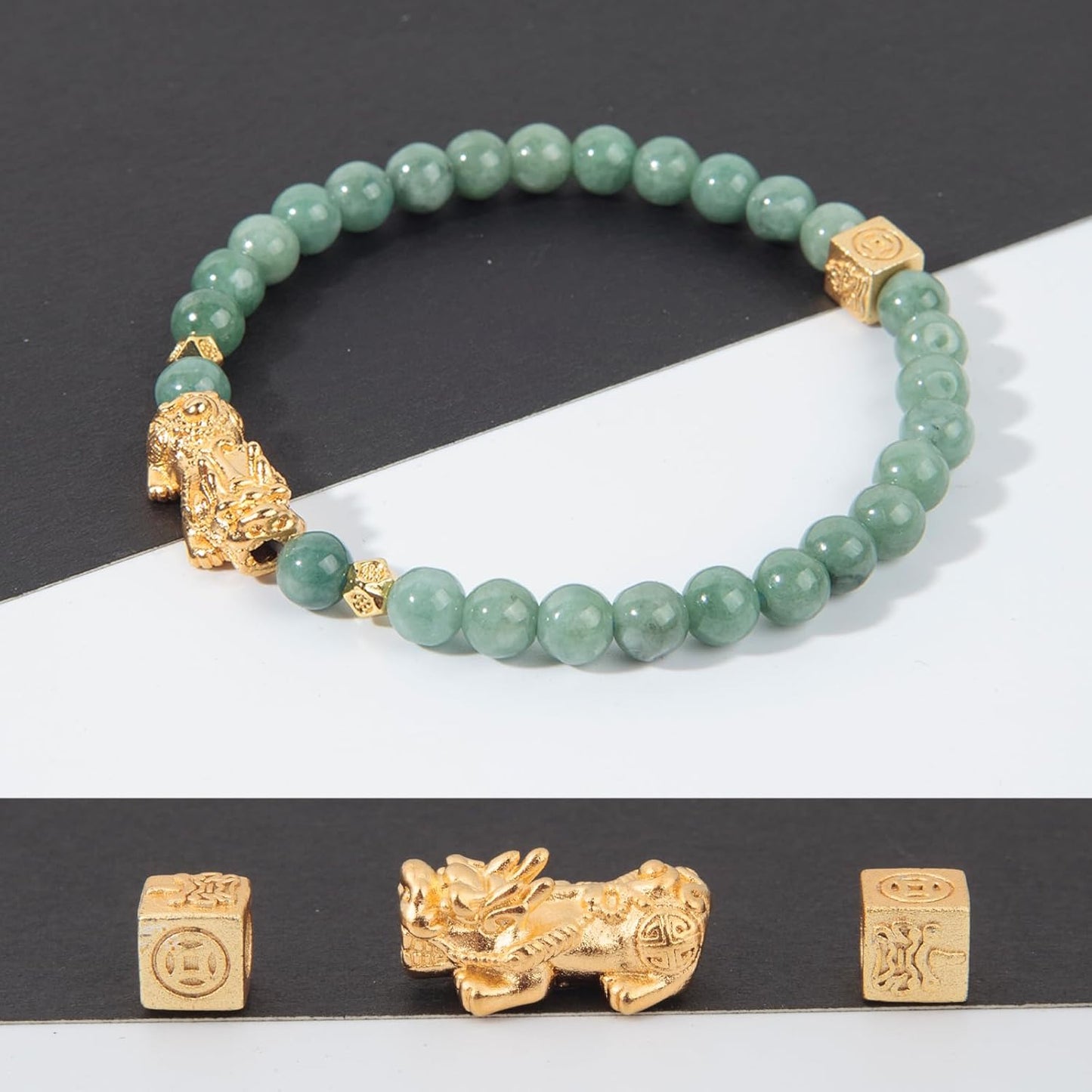 Fengshui Wealth Bracelet Green Real Jade Bracelets For Women Pixiu Attract Lucky Wealthy Bracelets