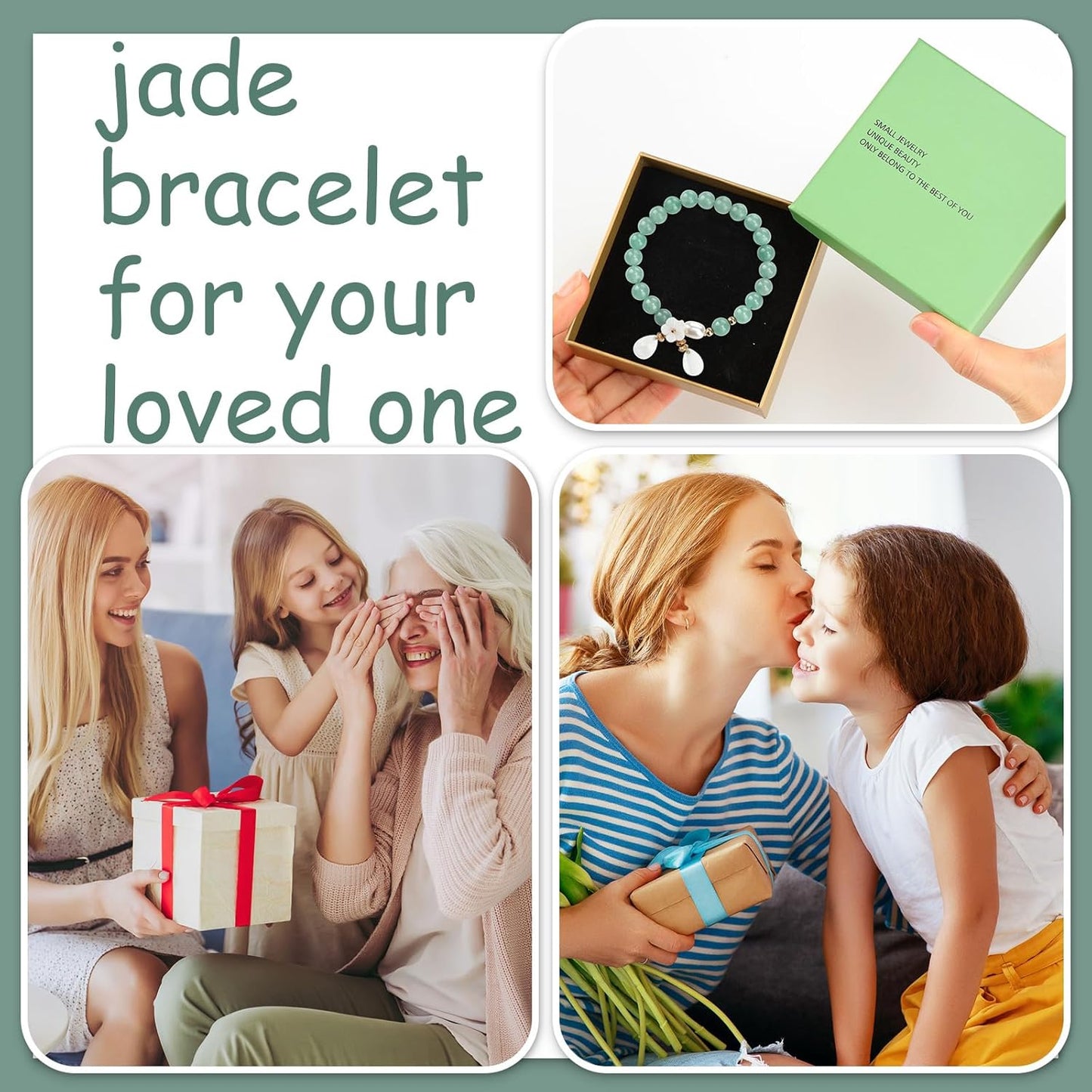 Landical 2.4 Inch Natural Jade Bangle Bracelet for Women Elegant Jade Bangle Bracelet with Jewelry Box Good Luck Jewelry Gift