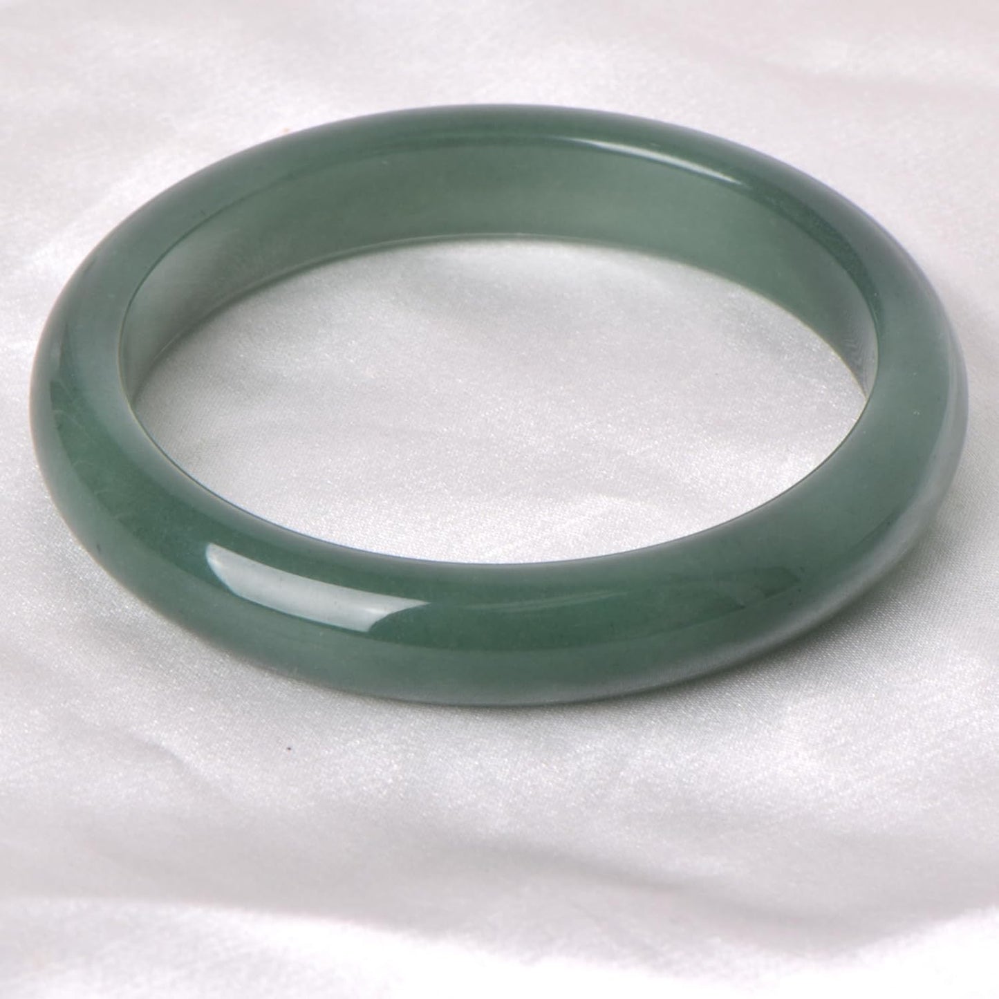 Green Natural Jade Bangle Bracelet for Women Healing Protection Good Luck Natural Gemstone Fengshui Jewelry for Wife Mother's Day Gift for Mom (Green, 54-56mm diameter)